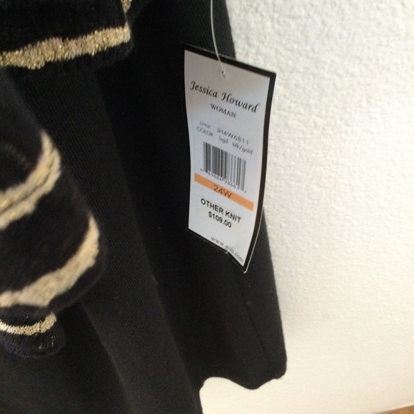 Jessica Howard NWT Black & Tan Jacket Dress With Attached Necklace Wedding W24 - Picture 6 of 8